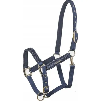 Uzda pro koně LAMI-CELL Venus podšitý, nastavitelný, tmavě modrý, COB