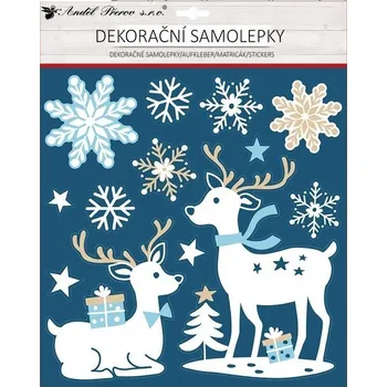 Samolepící dekorace Dekorační samolepka s glitry - jeleni - 30 x 38 cm - 10669