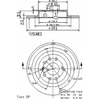 Zavěšení kol Brzdové Kotouče BREMBO 08.9511.10