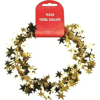 Vánoční dekorace Řetěz s drátkem - zlatá - 5510-02