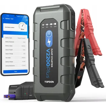 Startovací zdroj TOPDON 2v1 Powerbank a Tester Baterie 2200A pro 12V Osobní Vozidla