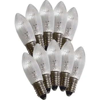 Vánoční dekorace ElektroSkalka Žárovky E-10 34V 3W do vánočních svícnů 7x34V 10ks, čiré (1ks)