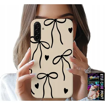 Pouzdro na mobilní telefon POUZDRO PRO SAMSUNG GALAXY A17 5G - BÉŽOVÉ MAŠLIČKY S MÓDNÍ STUHOU