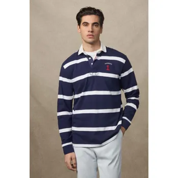 Pánská košile POLOKOŠILE HACKETT LONDON HERITAGE NBR STR RBY INK BLUE