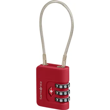 Příslušenství k zavazadlu SAMSONITE Ta Revolution Číselný zámek TSA s kabelem Červený