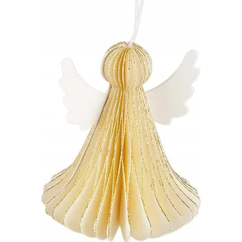 Vánoční dekorace Skládací papírový anděl k zavěšení, 7 cm