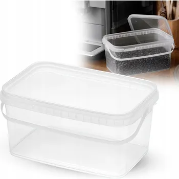 Dóza na potraviny Plastová obdélníková nádoba/vědro Plastbox 2,5 l s víkem, vhodné pro styk s potravinami
