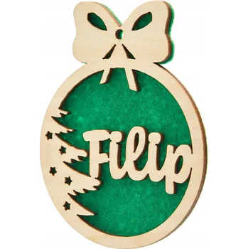 Vánoční dekorace Vánoční Koule zdobená Stromeček 10,2 cm 1 ks