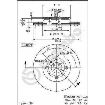 Brzdový kotouč Brembo 09.5536.20 Brzdový kotouč