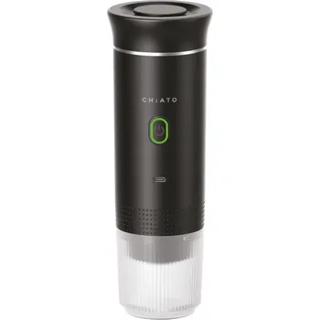 Kávovar Ruční přenosný kávovar CHiATO brewPLAY na kapsle a mletou kávu, černý