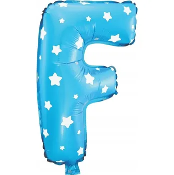 Balónek Fóliový balónek písmeno "F" Modrý s hvězdičkami 40 cm