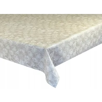 ubrus Voskované plátno na stůl na míru, béžové s květinovým vzorem, 160x140 cm