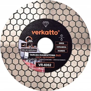 Řezný kotouč DIAMANTOVÝ KOTOUČ PRO ŘEZÁNÍ OBKLADŮ, DLAŽDIC A BROUŠENÍ GRESU POD ÚHLEM 45° 125mm