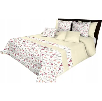 Přehoz na lůžko PROŠÍVANÝ PŘEHOZ 200x220 NA POSTEL KVĚTINY ELEGANTNÍ