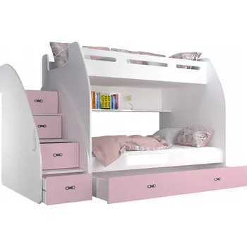 Dětská postel Patrová postel AJKmeble Zuzia 130 x 261 cm vícebarevná