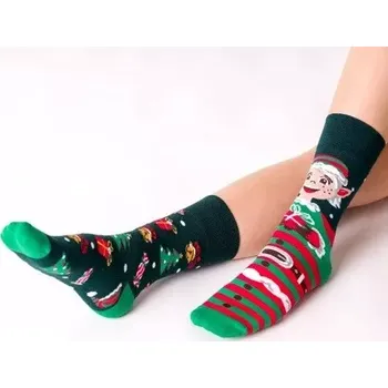 Pánské ponožky Pánské nestejné ponožky Elf - 39-42 / zelená