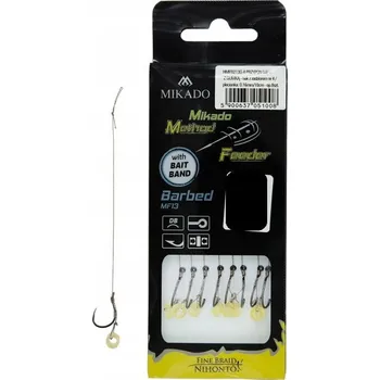 Rybářský háček Háčky na krmení s protihrotem Mikado Method Feeder Rigs Bait Band 8 ks