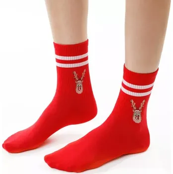 Dámské punčochy Dámské ponožky Cool Reindeer - 38-40 / červená