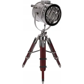 Lampička Stolní lampa BRITOP E27 60W, kombinace wenge a hliníku v loftovém stylu