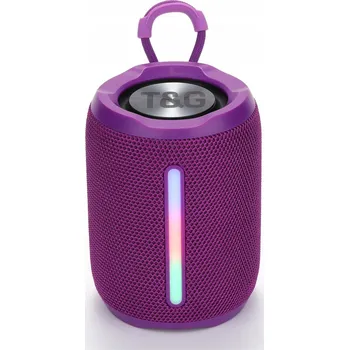 Bluetooth reproduktor BEZDRÁTOVÝ REPRODUKTOR T&G TG679 RÁDIO BLUETOOTH LED MIKROFON FIALOVÝ