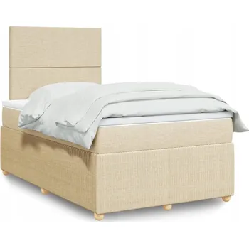 Postel Čalouněná jednolůžková postel VidaXL 120x190 béžové odstíny