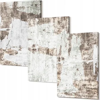 Obraz Kolekce obrazů na plátně k zavěšení - Abstraktní vzory, bílá a hnědá, 30x20 cm