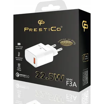 RYCHLÁ SÍŤOVÁ NABÍJEČKA USB 22,5W QC 3.0 PRO TELEFON SMARTPHONE BÍLÁ