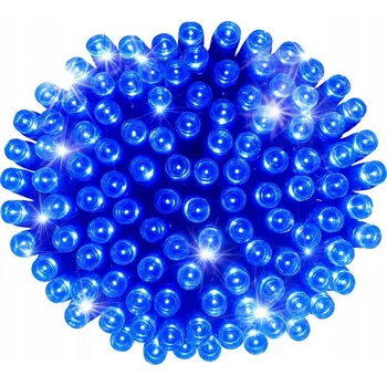 Vánoční dekorace Vánoční Osvětlení Na Stromeček LED 21m 300 diod Modré + Bílé FLASH zelený kabel