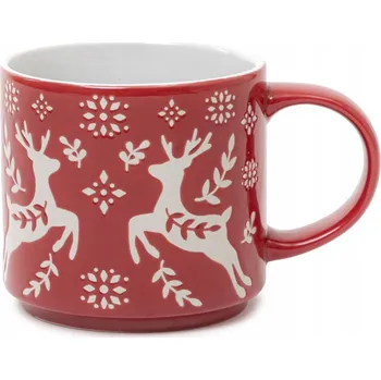 Hrnek Homla Avero s jeleny červený 350 ml