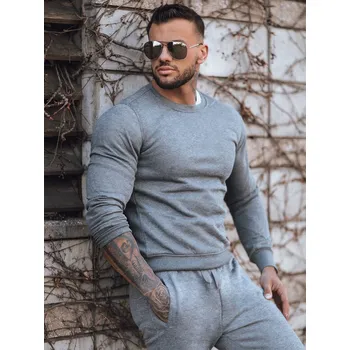 Pánská mikina Dstreet Pánská mikina bez kapuce antracitová BX2405z Barva: Šedá - tmavě, Velikost: M