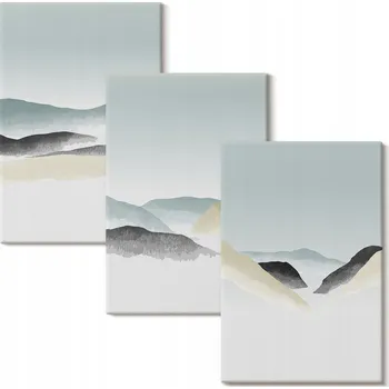 Obraz Vícedílný Obraz Na Plátně Minimalistické hory pastelové 3x 20x30 cm