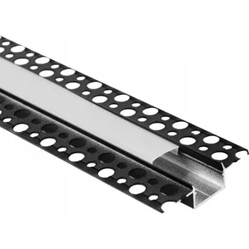 LED lišta LED Profil Zapuštěný Černý + mléčný kryt, koncovky 1m Ecolight
