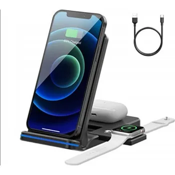 Bezdrátová nabíječka Nabíjecí stanice 3v1 pro iPhone Apple Watch Airpods