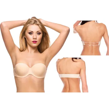 Podprsenka Anet podprsenka bardotka, balkonetka béžová velikost C