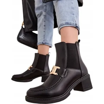 Dámská zimní obuv ČERNÉ DÁMSKÉ KOTNÍKOVÉ BOTY EWIOS 40