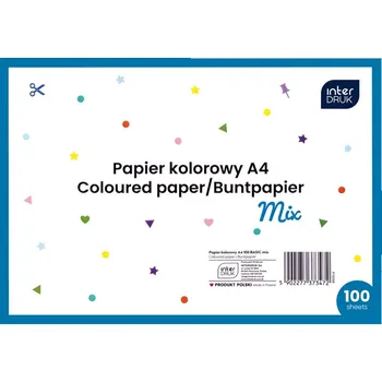 Barevný papír Barevný papír A4 Interdruk 100 listů