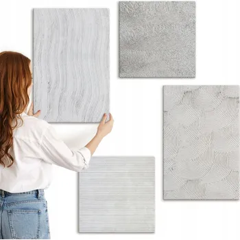 Obraz Sada obrazů na zeď - Galerie vzorů, písek, struktury, geometrické tvary, 4 kusy