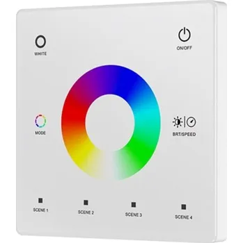 Ovladač světel Dotykový jednozónový ovladač RGB/RGBW na stěnu bílý (CR2032 baterie)