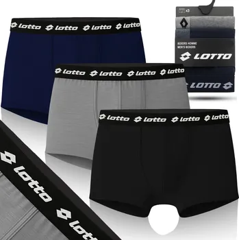 Boxerky PÁNSKÉ SLIM-FIT BAVLNĚNÉ BOXERKY SADA 3 KS LOTTO SPORTOVNÍ *XL