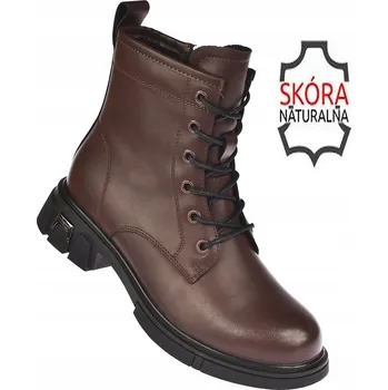 Dámská zimní obuv KOTNÍKOVÉ BOTY NA ZIP PŘÍRODNÍ KŮŽE JANKOWSKI BRONZ 38