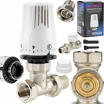 Hlavice pro radiátor TERMOSTATICKÁ SADA NA RADIÁTOR 1/2" PŘÍMÁ TERMOSTATICKÁ KARTUŠE SOLID