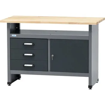 Dílenský stůl Pracovní stůl Küpper 1200 x 840 x 600 mm 3 zásuvek 1 dvířka antracit šedá