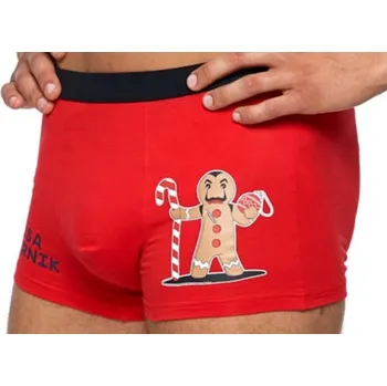 Pánské spodní prádlo Vánoční pánské boxerky s motivem Mikuláše, bavlněné, s nápisy MORAJ XL