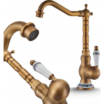 Vodovodní baterie Stojánková umyvadlová baterie Ari Retro zlatá