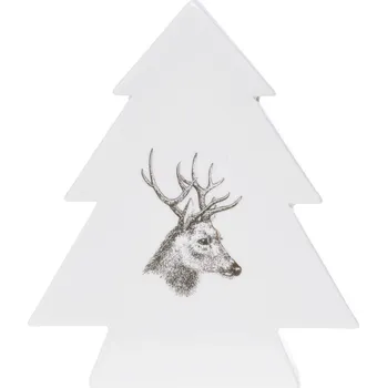 Vánoční dekorace Porcelánový vánoční stromeček se sobem - střední