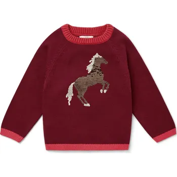 Dívčí svetr 710679 - Tchibo - Dětský pletený svetr - pro ženy - vel. 110/116 - barva: červená