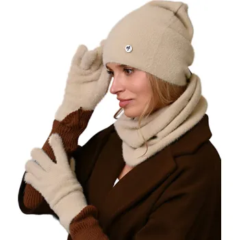 Čepice Alur sada: čepice, nákrčník (rolák), rukavice univerzální velikost, béžová