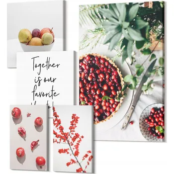 Obraz Sada 5 obrazů na plátně do obývacího pokoje - Ovocné a rostlinné kompozice