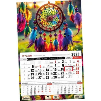 Kalendář Kalendář 2026 JEDNODÍLNÝ nástěnný 31,5x48cm Třídílný KTJ-1 LAPAČ SNŮ