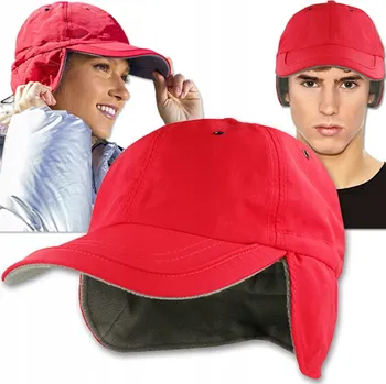 Čepice Atlantis zimní čepice s kšiltem červená, univerzální velikost